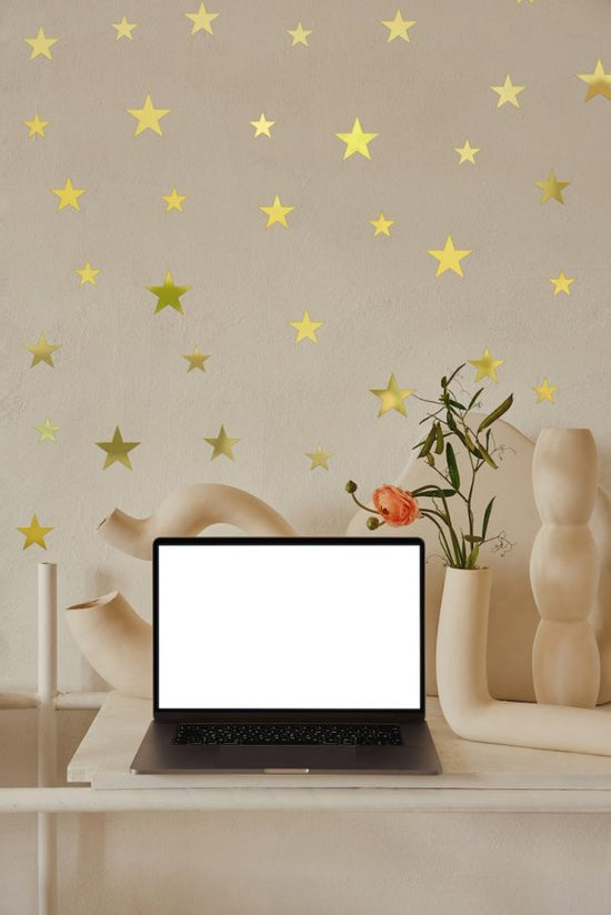 15 Gold Star Acrylic Wall Stickers for Kids' Room Decor