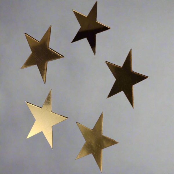15 Gold Star Acrylic Wall Stickers for Kids' Room Decor