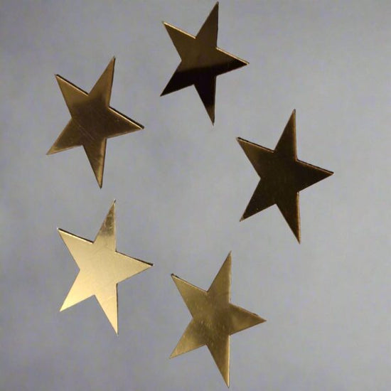 15 Gold Star Acrylic Wall Stickers for Kids' Room Decor
