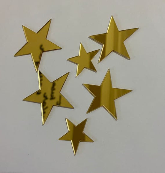 15 Gold Star Acrylic Wall Stickers for Kids' Room Decor