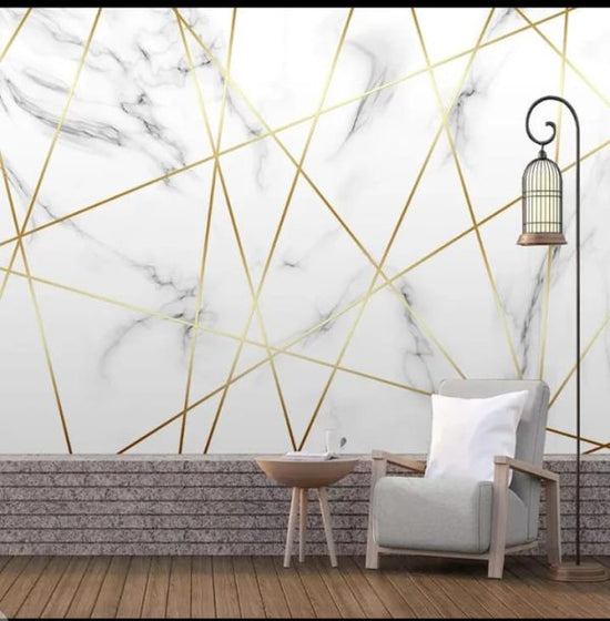 Golden Acrylic Mirror Wall Strips – 8 Ft Wall Decor