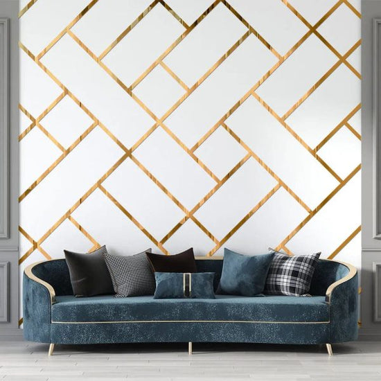 Golden Acrylic Mirror Wall Strips – 8 Ft Wall Decor
