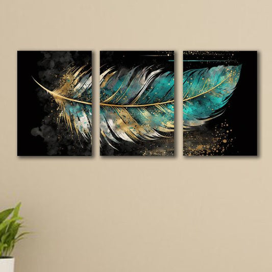 Set Of 3 Leaf Art Wooden Frames For Wall Decoration (8x11")
