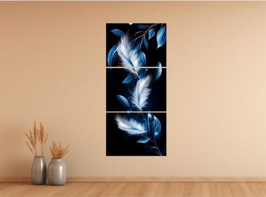 Set of 3 Leaf Art Wooden Frames - Sticky Photo Tiles (8x11")