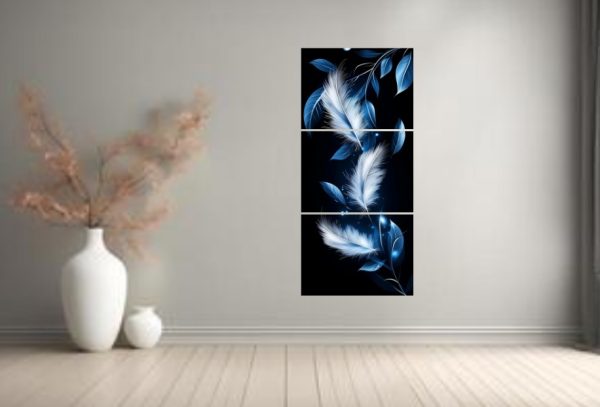 Set of 3 Leaf Art Wooden Frames - Sticky Photo Tiles (8x11")