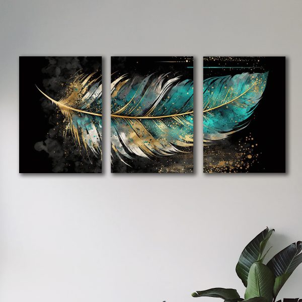 Set Of 3 Leaf Art Wooden Frames For Wall Decoration (8x11")