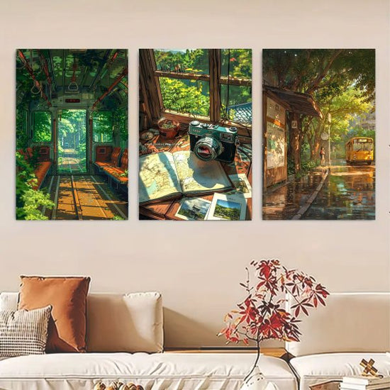Set of 3 Customizable Wooden Photo Frames - 8x11 Inch Sticky Wall Art