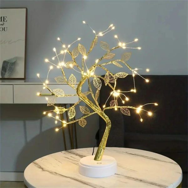 LED Tree Night Light | USB Powered Touch Lamp, DIY Xmas Tree Decor