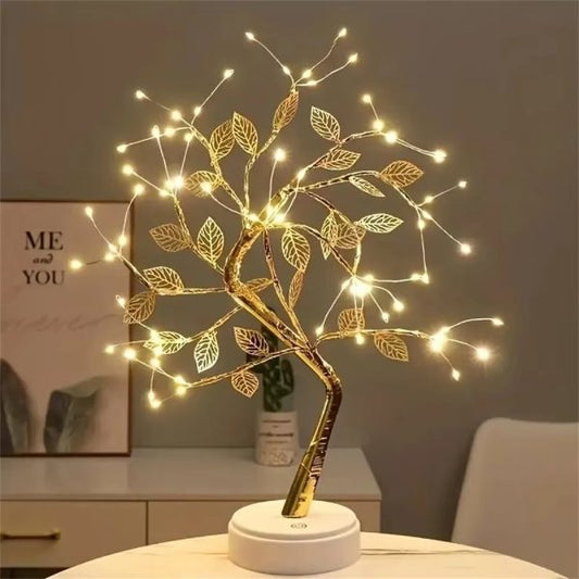 LED Tree Night Light | USB Powered Touch Lamp, DIY Xmas Tree Decor