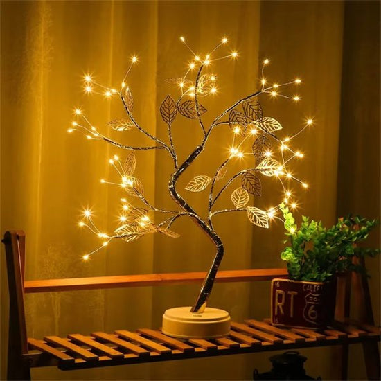 LED Tree Night Light | USB Powered Touch Lamp, DIY Xmas Tree Decor