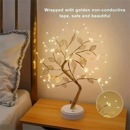 LED Tree Night Light | USB Powered Touch Lamp, DIY Xmas Tree Decor